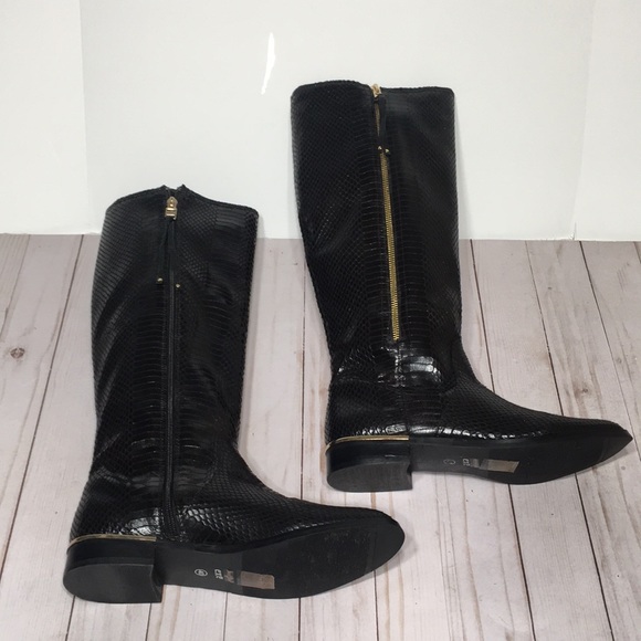 Tall black boot reptile print EXE size EU40 made in PRC - Picture 5 of 16